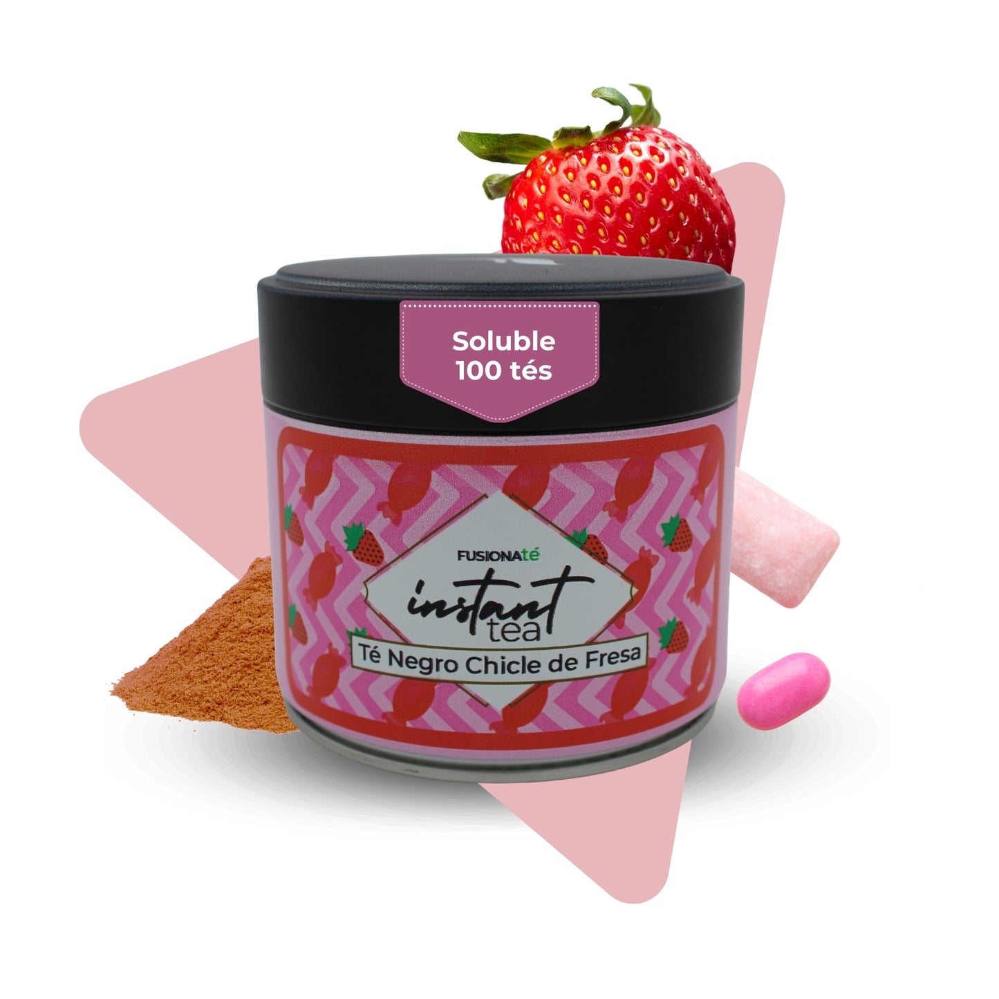 Té Negro Soluble Chicle de Fresa