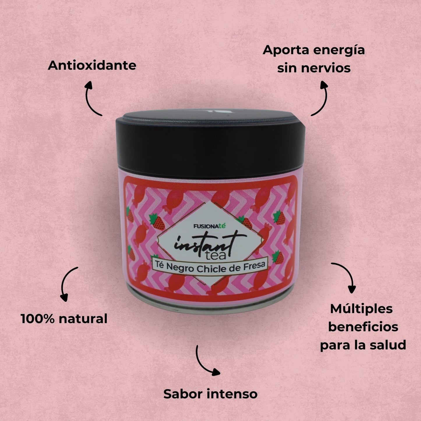 Té Negro Soluble Chicle de Fresa
