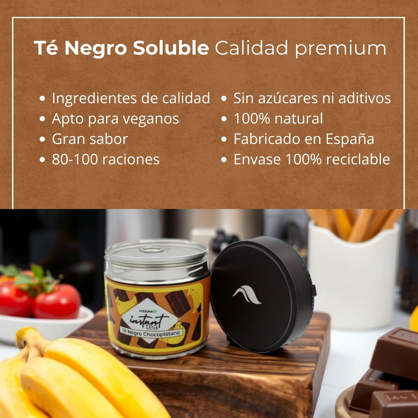 Té Negro Soluble Chocolate y Plátano